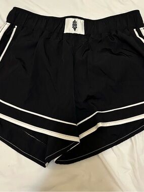 Black Free People Athletic Shorts with White Trim